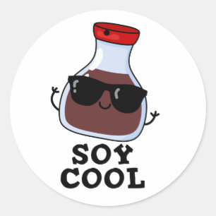 Pegatina Redonda Soy Guay Funny Soy Sauce Pun
