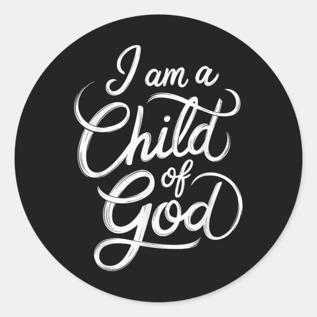 Pegatina Redonda Soy Hijo De Dios Cristiano Jesús (Anverso)