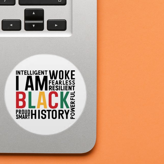 Pegatina Redonda Soy historia negra (Subido por el creador)