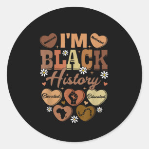 Pegatina Redonda Soy Historia Negra Celebrando el Mes de la Histori