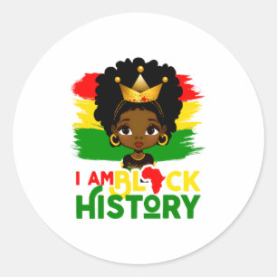 Pegatina Redonda Soy Historia Negra Historia Negra Afroamericano