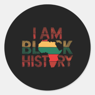 Pegatina Redonda Soy Historia Negra Mes de Historia Negra Diciembre