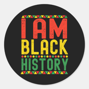 Pegatina Redonda Soy historia negra mes de historia negra soy mujer