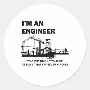Pegatina Redonda Soy ingeniero