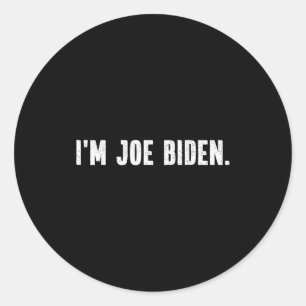 Pegatina Redonda Soy Joe Biden divertido disfraz de Halloween insta
