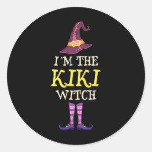 Pegatina Redonda Soy la bruja de Kiki Witch Costume Halloween Graci