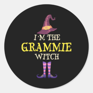 Pegatina Redonda Soy la bruja Grammie Witch Costume Halloween Gramm