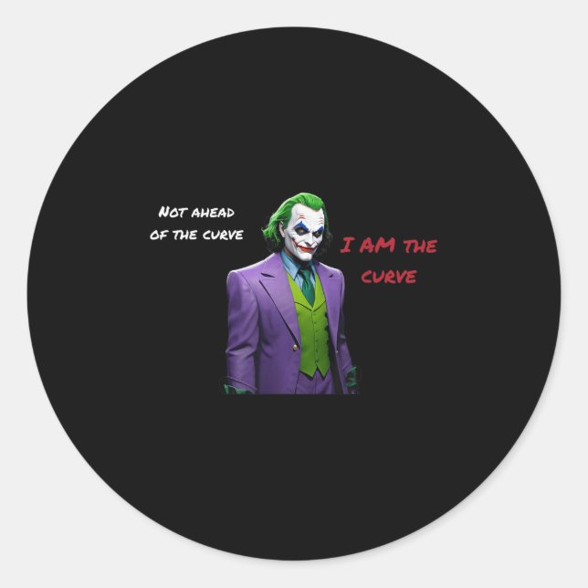 Pegatina Redonda Soy La Curva Villain Halloween Anti Hero Aesthet (Anverso)