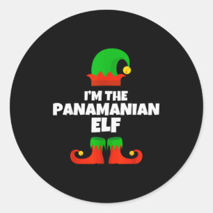 Pegatina Redonda Soy la divertida familia de elfos panameños de pij