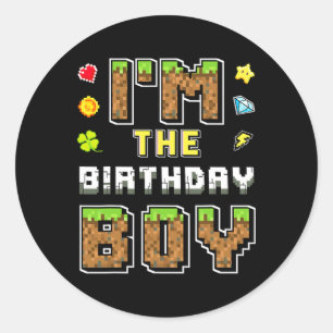 Pegatina Redonda Soy la Mamá de la fiesta de cumpleaños del niño ju