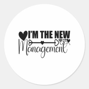 Pegatina Redonda Soy la nueva administración Esposa recién casada d