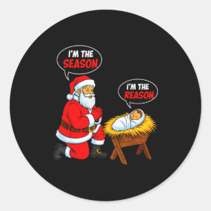 Pegatina Redonda Soy La Temporada Santa Soy La Razón Jesús Divertid