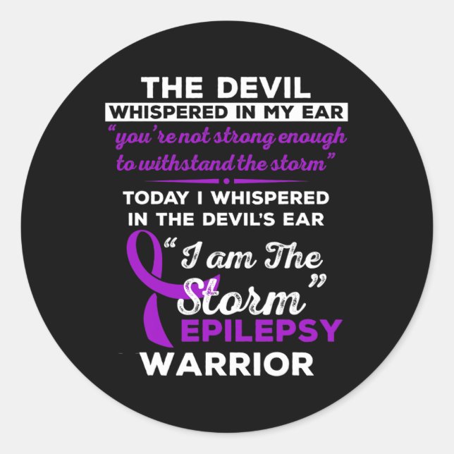 Pegatina Redonda Soy La Tormenta Epilepsy Warrior (Anverso)