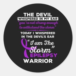 Pegatina Redonda Soy La Tormenta Epilepsy Warrior