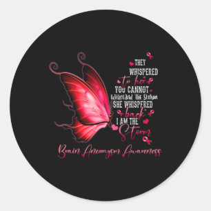 Pegatina Redonda Soy La Tormenta Mariposa de Concientización sobre