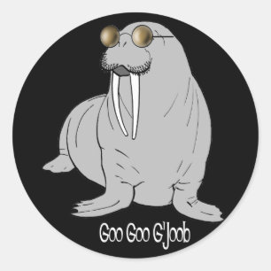 Pegatina Redonda Soy la Walrus