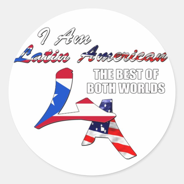Pegatina Redonda Soy latinoamericano (Anverso)