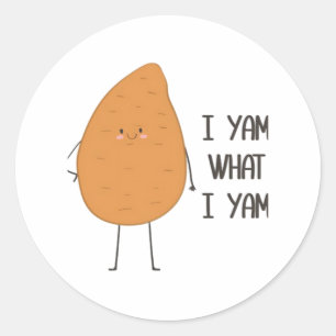 Pegatina Redonda ¡Soy Lo Que Soy! Impresionante yam vegetable pun