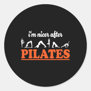 Pegatina Redonda Soy más amable después de Pilates Instructor de Fi