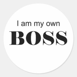 Pegatina Redonda ¡Soy mi propio jefe!