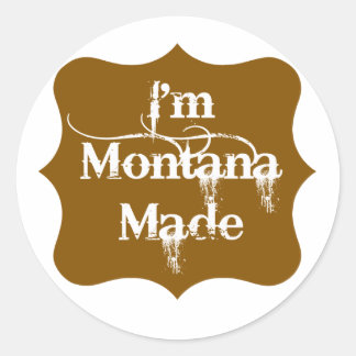 Pegatina Redonda Soy Montana Made Brown
