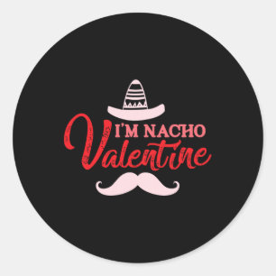 Pegatina Redonda Soy Nacho Valentine Funny Día de San Valentín Nach