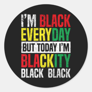Pegatina Redonda Soy negro afroamericano