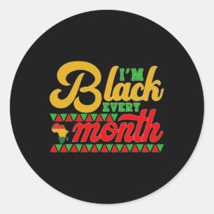 Pegatina Redonda Soy negro cada mes Camisa Mes de historia negra