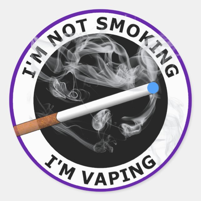Pegatina Redonda Soy NO FUMANDO yo soy VAPING (Anverso)