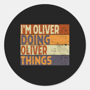 Pegatina Redonda Soy Oliver Haciendo Chiste Oliver Things