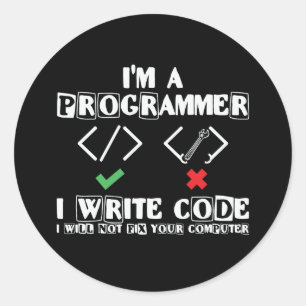 Pegatina Redonda Soy programador