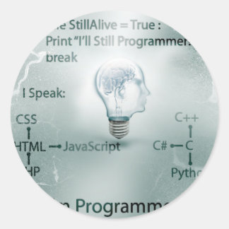 Pegatina Redonda Soy programador