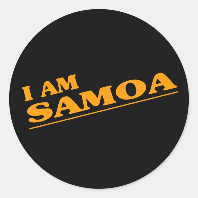 Pegatina Redonda Soy Samoa (Anverso)