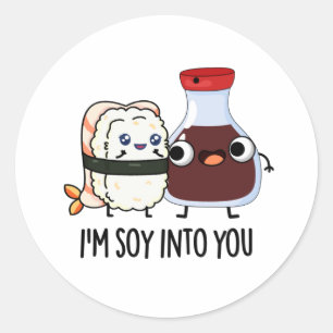 Pegatina Redonda Soy soja en ti dulce salsa de soja