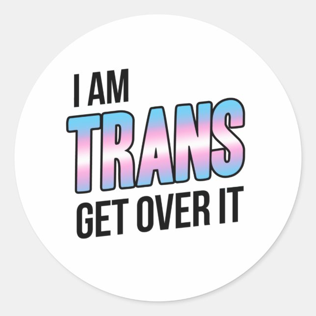 Pegatina Redonda Soy trans supéralo (Anverso)