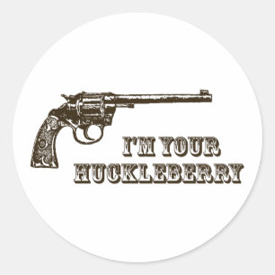 Pegatina Redonda Soy tu arma occidental de huckleberry