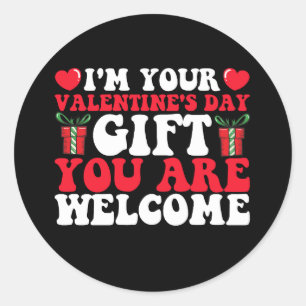 Pegatina Redonda Soy tu El día de San Valentín regalo que eres bien
