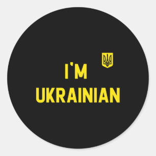 Pegatina Redonda Soy ucraniano Zelensky Ucrania Patriótico Orgullos