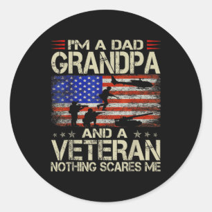 Pegatina Redonda Soy Un Abuelo De Papá Y Un Veterano Día De Los Pad