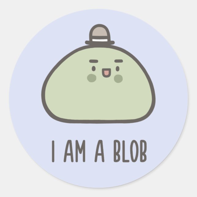Pegatina Redonda Soy Un Blob (Anverso)