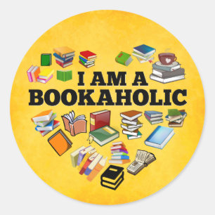 Pegatina Redonda Soy un Bookaholic
