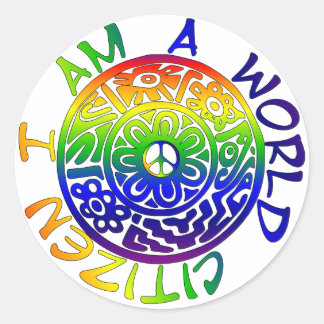 Pegatina Redonda Soy Un Ciudadano Mundial