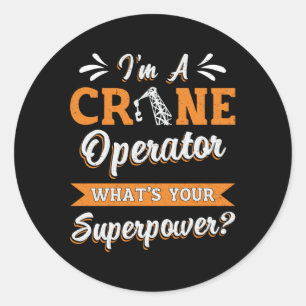 Pegatina Redonda Soy un conductor de superpotencia de operador de g