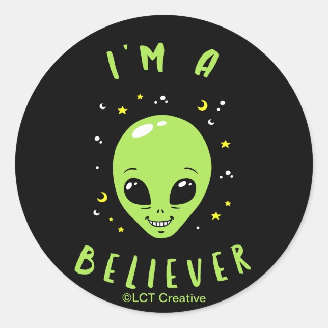 Pegatina Redonda Soy un creyente (Anverso)
