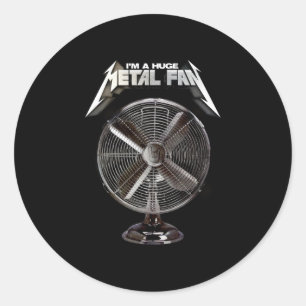 Pegatina Redonda Soy un fan metalizado enorme - fan del pedestal