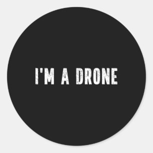 Pegatina Redonda Soy un Fiesta de vestuario flojo de drones Hallowe