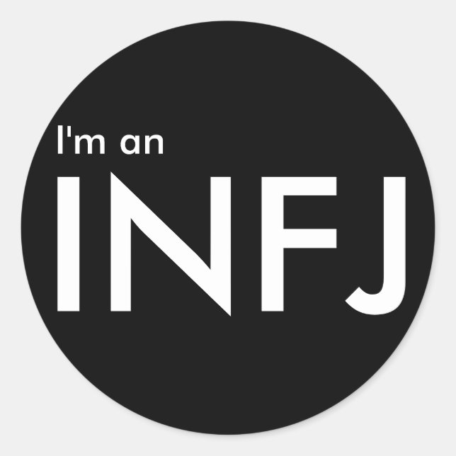 Pegatina Redonda Soy un INFJ - Tipo de Personalidad (Anverso)