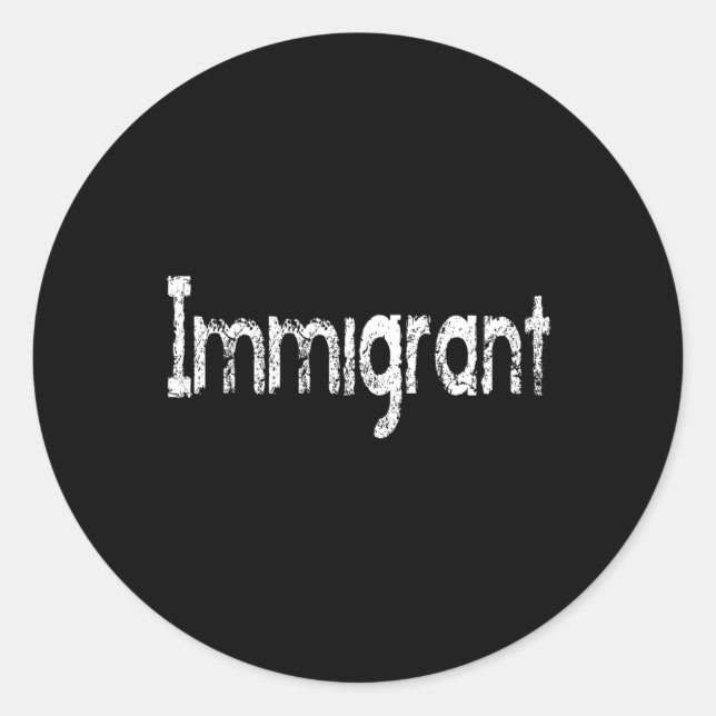 Pegatina Redonda Soy un inmigrante (Anverso)