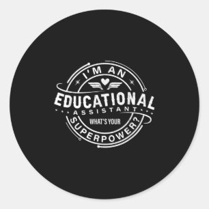 Pegatina Redonda Soy Un Istant Educativo ¿Cuál Es Su Superpotencia?
