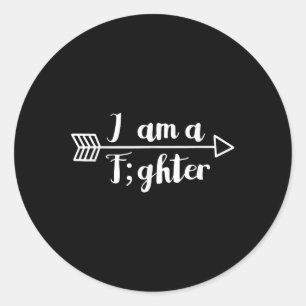 Pegatina Redonda Soy Un Luchador Semicolón Concienciación En Salud 